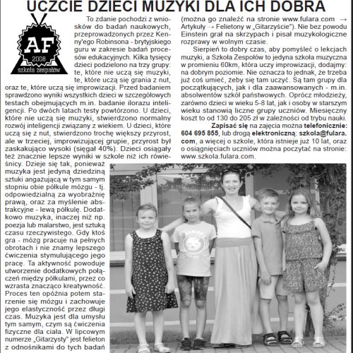 Uczcie dzieci muzyki dla ich dobra